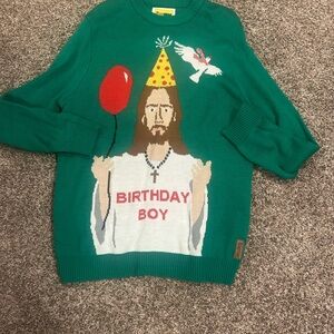 Tipsy Elves Green Birthday Boy Sweater